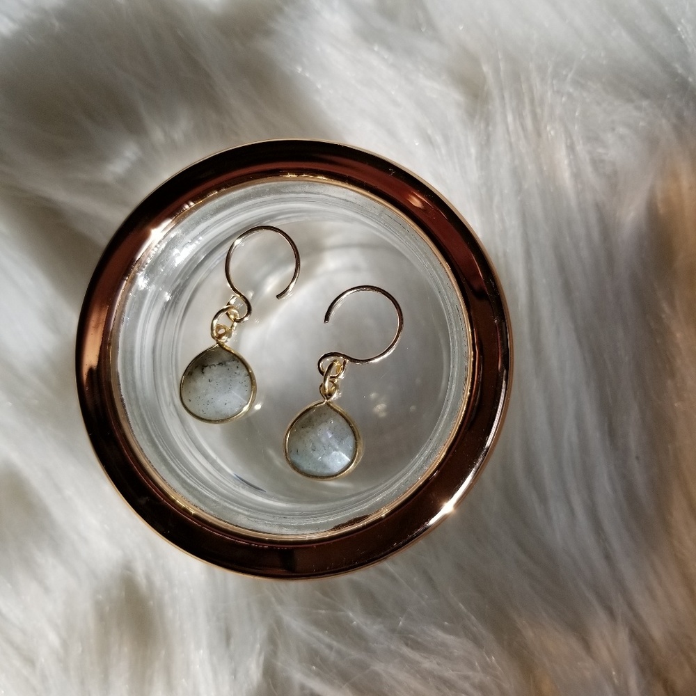 Labradorite earrings, 14k gold filled